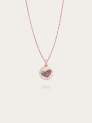 Pink Opal Copper Reversible Coin Necklace