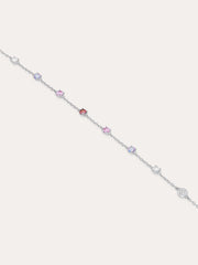 Pink Moissanite Station Bracelet