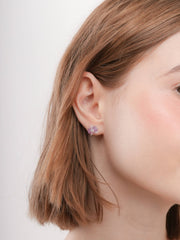 Purple Orchid Stud Earrings