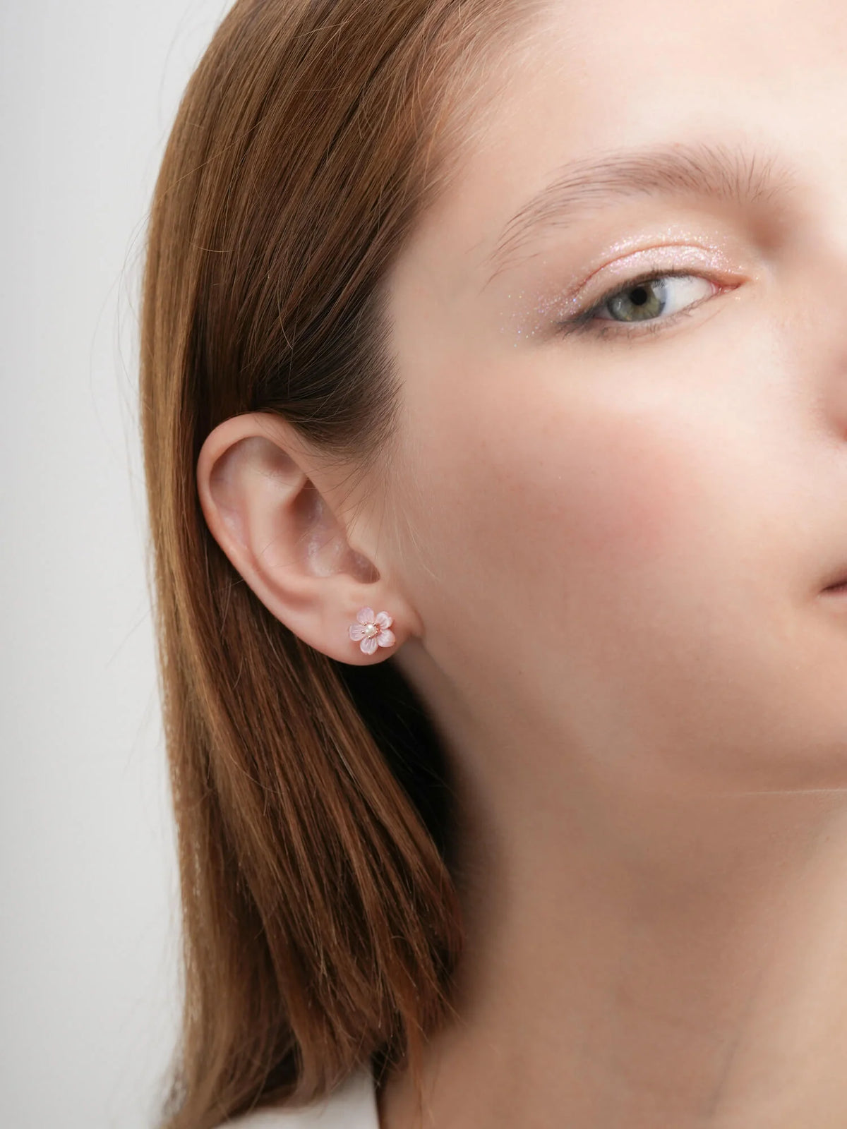 Carved Flower Stud Earrings