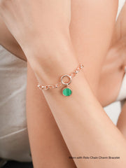 Reversible Green Stone Coin Charm
