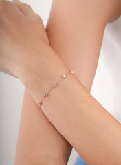 Midnight Glow Moissanite Station Bracelet