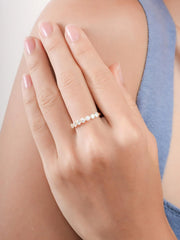 White Moissanite Eternity Band