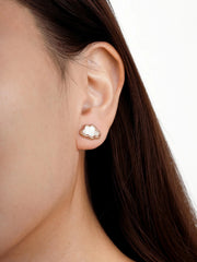 Mother of Pearl Cloud Stud Earrings