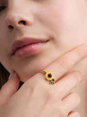 Carved Sunflower Ring