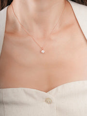 April Birthstone Necklace - White Topaz