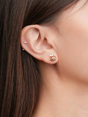 Citrine Bee Stud Earrings