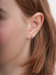 Lavender Flower Stud Earrings - Purple Sapphire