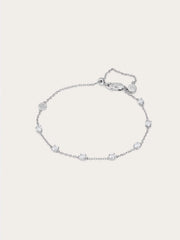 Snowfall White Moissanite Station Bracelet
