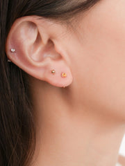 November Birthstone Mini Hoop Earrings with Citrine