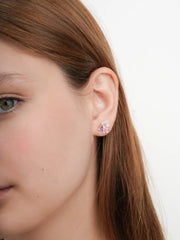 Carved Flower Stud Earrings