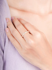 Reversible Purple Enamel Moissanite Ring