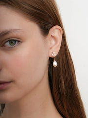 Carved Flower Drop Earrings