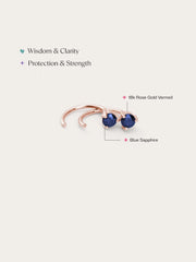 September Birthstone Mini Hoop Earrings - Blue Sapphire