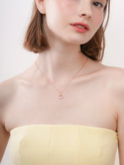 Smiley Face Reversible Enamel Moissanite Necklace