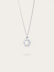 Snow White Moissanite Cluster Necklace