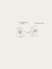 Carved Floral Stud Earrings