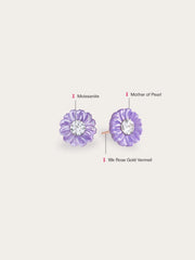 Carved Flower Stud Earrings