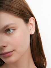 Carved Floral Stud Earrings