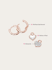 Puffy Heart Reversible Huggie Earrings