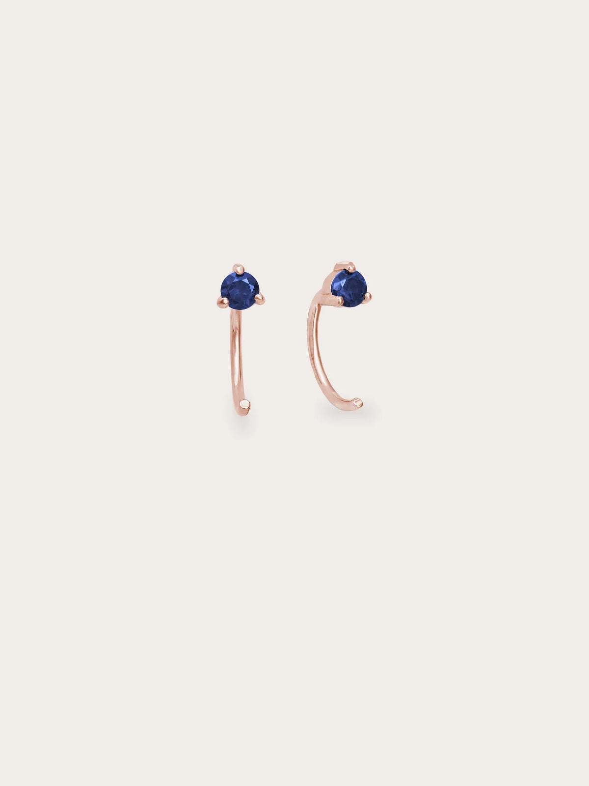 September Birthstone Mini Hoop Earrings - Blue Sapphire