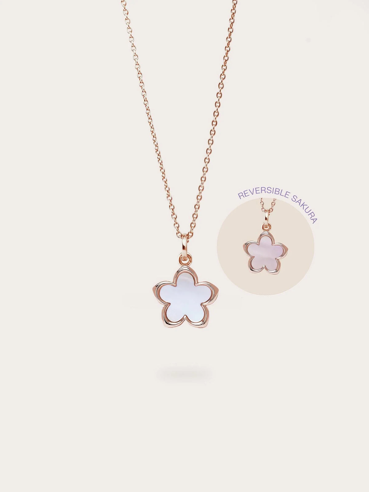 Mother of Pearl Sakura Reversible Necklace