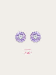 Carved Flower Stud Earrings
