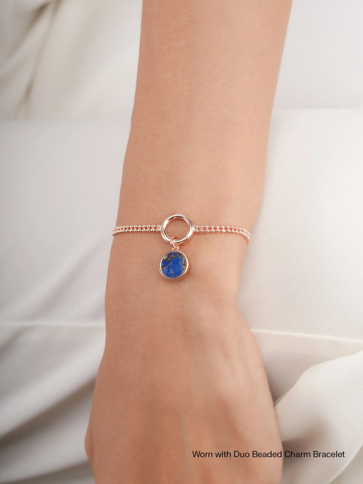 Reversible Blue Stone Coin Charm