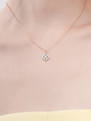 Mint Green Clover Reversible Enamel Moissanite Necklace