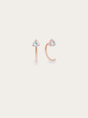 March Birthstone Mini Hoop Earrings with Aquamarine