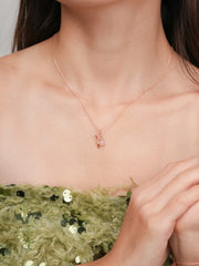 Love-themed Necklace with Rose Quartz