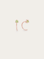August Birthstone Mini Hoop Earrings with Peridot