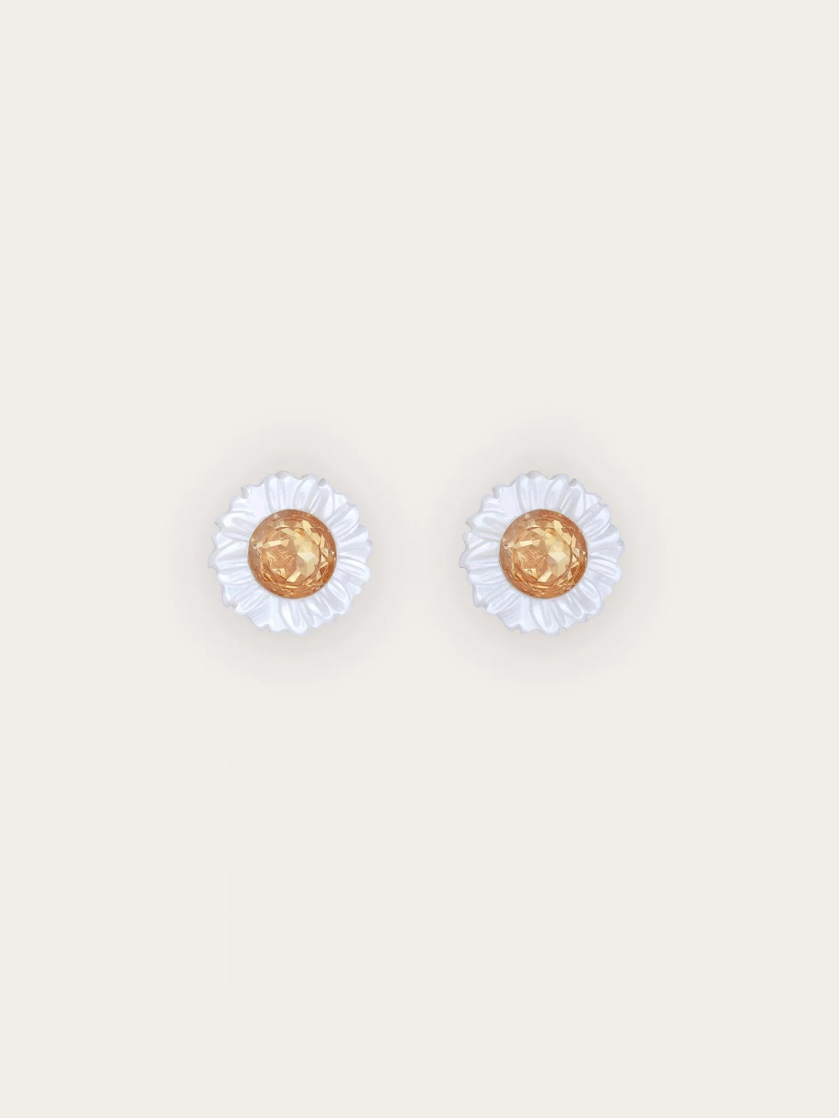 Carved Daisy Stud Earrings