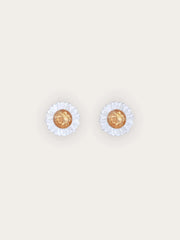 Carved Daisy Stud Earrings