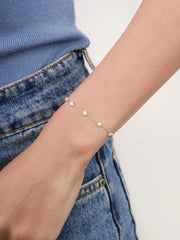 Snowfall White Moissanite Station Bracelet