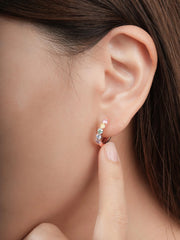 Rainbow Moissanite Reversible Huggie Earrings