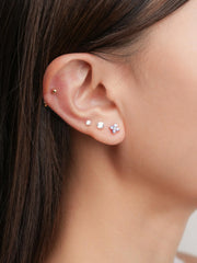 Periwinkle Clover Stud Earrings - Tanzanite