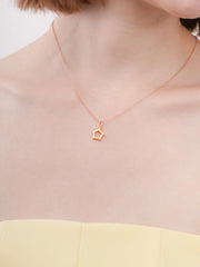 Yellow Star and Moissanite Reversible Necklace