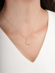 Rainbow Turquoise Reversible Coin Necklace