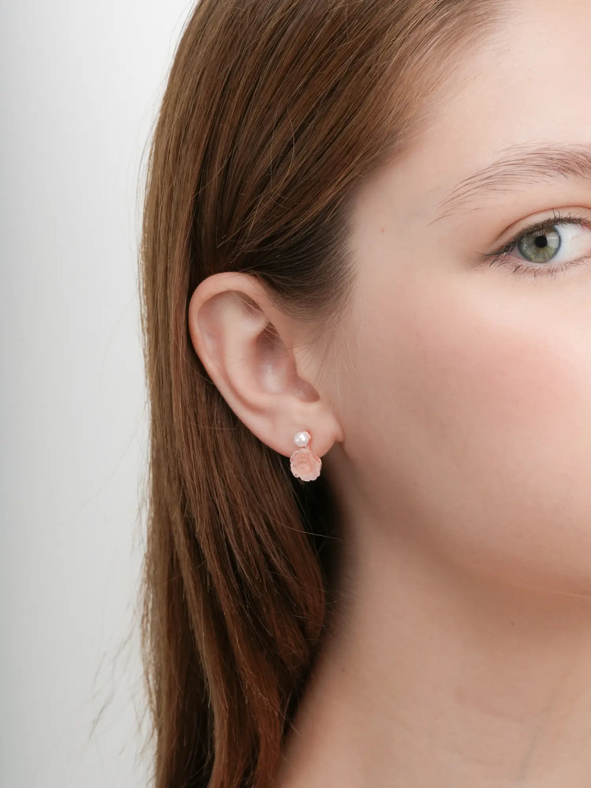 Carved Floral Stud Earrings