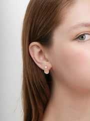 Carved Floral Stud Earrings