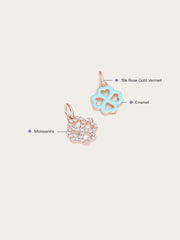 Mint Green Clover Reversible Enamel Moissanite Charm