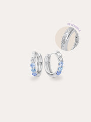 Winter Frost Reversible Moissanite Huggie Earrings