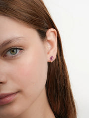 Carved Purple Stud Earrings