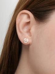 Carved Flower Drop Earrings