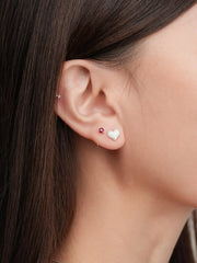 Puffy Heart Pavé Moissanite Stud Earrings