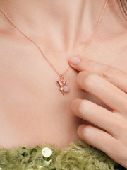 Love-themed Necklace with Rose Quartz