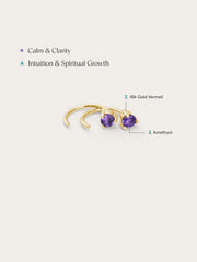 February Birthstone Mini Hoop Earrings - Amethyst