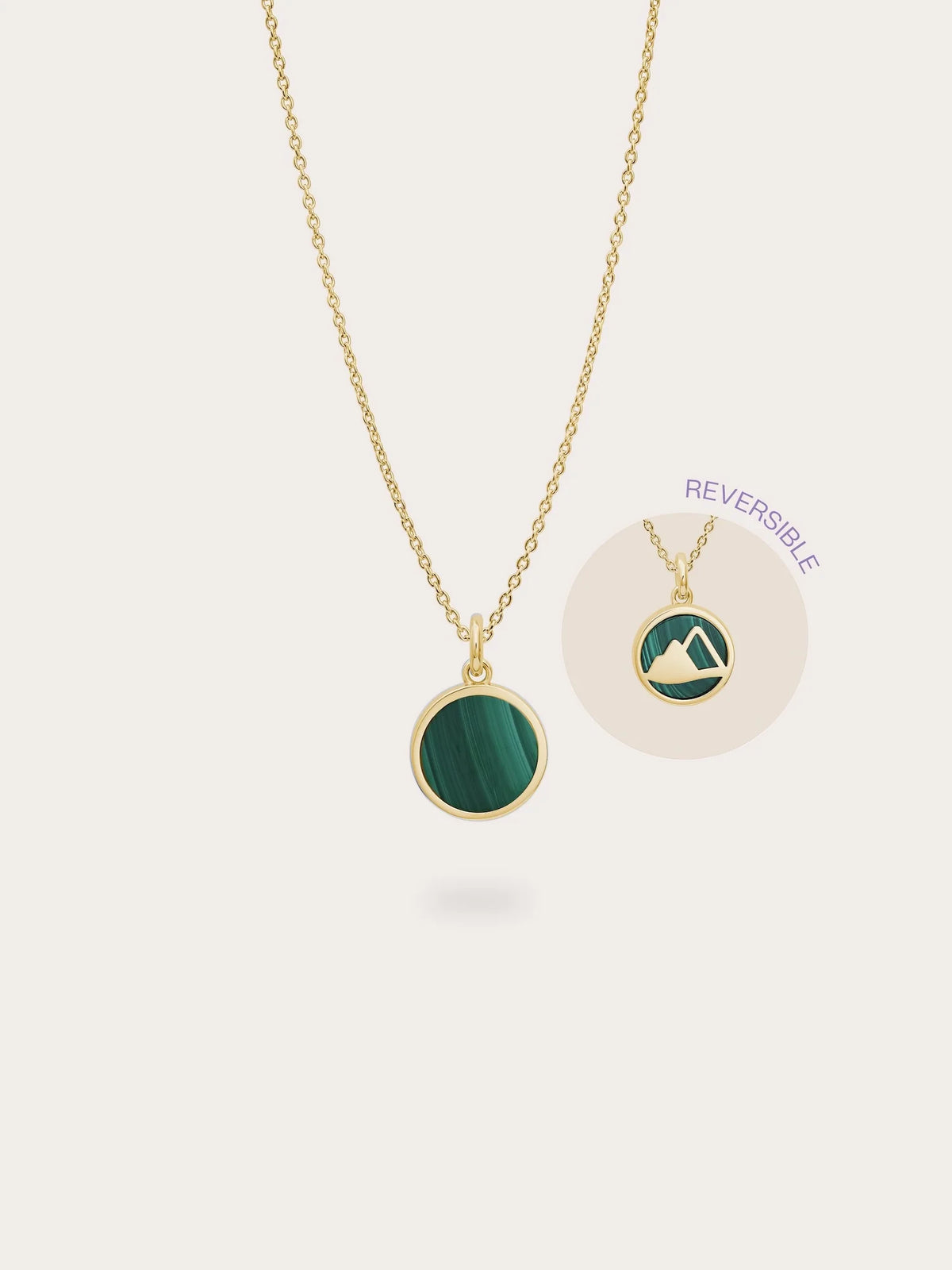 Malachite Reversible Coin Necklace