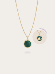 Malachite Reversible Coin Necklace